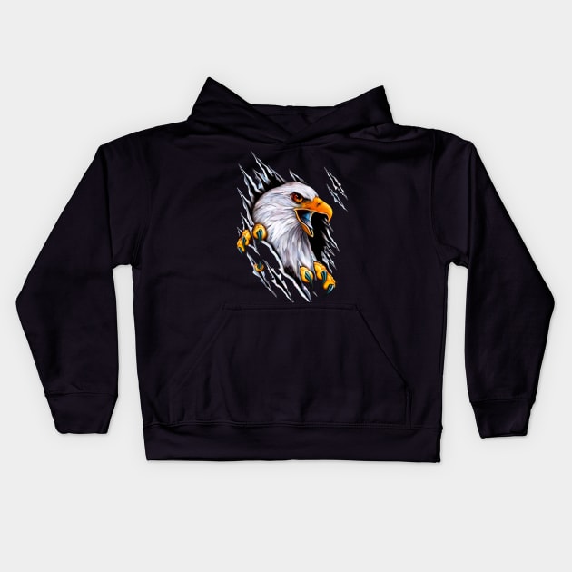 HD MOTORCYCLE RIDER - EAGLE RIDER Kids Hoodie by Pannolinno